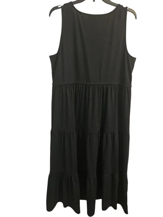 C Wonder by Christian Siriano Tiered Maxi Dress Black Sz LP - Picture 3 of 5